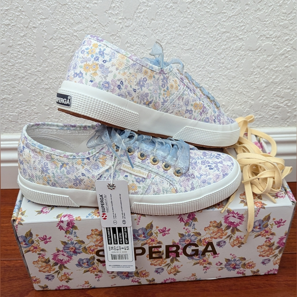 Superga x LoveShackFancy Floral Printed Sneakers New in Box
